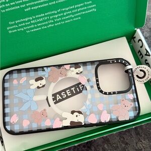 BRAND NEW iphone16promax Casetify Blue and Pink Teddy Bear Phone Case